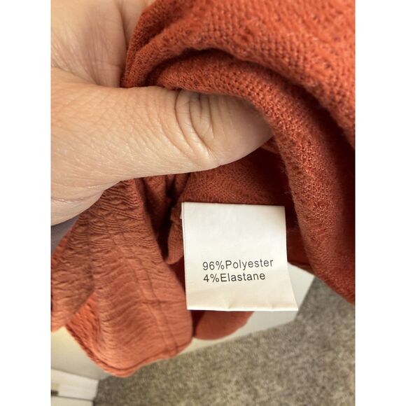 Dressystar Textured Long Sleeve Mini Dress - Rust/Terracotta - Size XL - Picture 5 of 5